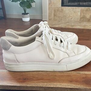 Birdies Womens Cardinal Sneaker Size 8 White Leather Low Lace Up Casual Shoe